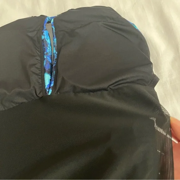 Blue and black halter neck cutout one piece swimsuit - Picture 11 of 12